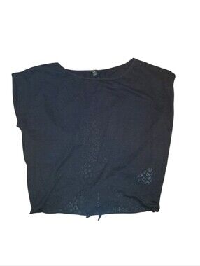 Guess Black Cropped Short Sleeve Top